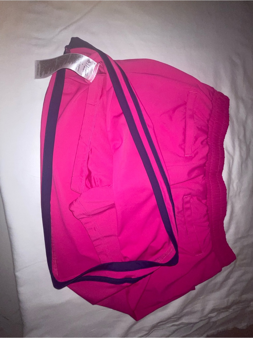 Original Penguin Women's Hot Pink Athletic Shorts with Navy Trim